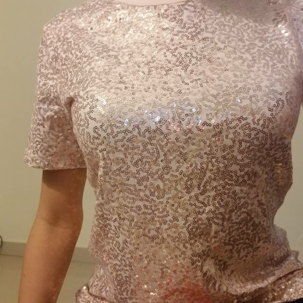 Sequin Rose Gold Top